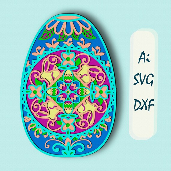 Embellishments 3D Layered SVG Easter Egg Easter Decor Cutting File ...