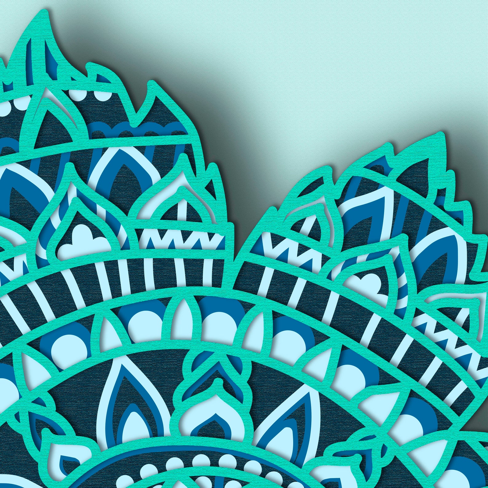 Blatt Mandala 3D Schicht SVG / Blatt Mandala 3D Mandala / - Etsy.de