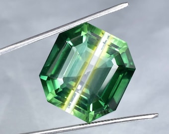 44.05 Ct Flawless Natural Bi-Color Green-Yellow Tourmaline Square Cut Loose Gemstone GIT Certified Loupe Clean Use Ring & Pendent Product