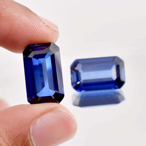 Flawless Natural 16 x 10 MM  Royal Blue Ceylon Sapphire Radiant Cut GIT Certified Heart Touching Loose Gemstone Use Making Ring Gemstone