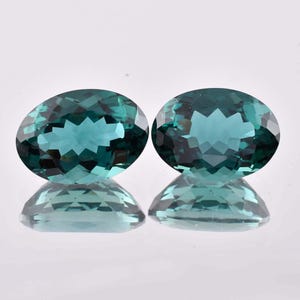 Par de 16 x 12 mm y piedra preciosa de grandidierita azul verdosa natural de 36,20 ct con certificación GIT, herramienta para hacer colgantes de anillos con forma de aciano que toca el corazón