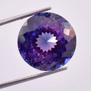 13 x 13 MM Bi-Color Purple Blue Java Plum Sapphire 14.50 Ct Loose Gemstone GIT Certified Use to Make Ring & Pendent Tool Cornflower Gemstone