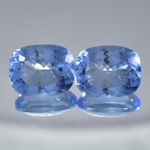 12 x 15 MM ENORME impecable azul natural Namibia Jeremejevite corte cojín par de piedras preciosas sueltas (GIT) anillo de fabricación certificado y piedra preciosa colgante