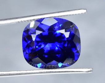 Flawless 14.30 Ct Natural Royal DARK Blue Tanzanite Cushion Cut Loose Gemstone GIT Certified Precious BOMB Fire And Heart Touching Gemstone