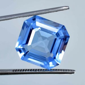 15 x 15 MM HUGE Flawless 12.80 Ctw Natural Blue Namibia Jeremejevite Loose Gemstone (GIT) Certified Making Jewelry, Ring & Pendent Gemstone