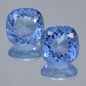 20 x 20 MM ENORME impecable azul natural Namibia Jeremejevite corte cojín par de piedras preciosas sueltas (GIT) anillo de fabricación certificado y piedra preciosa colgante