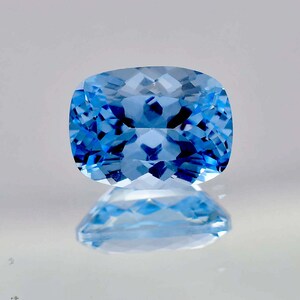 11.75 Ct 100% Natural Sky Blue Aquamarine 15 x 12 mm Loose Fine Cut Gemstone GIT Certified Making Jewelry&Ring Product Loupe Clean Quality
