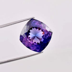 12 x 12 MM Bi-Color Purple Blue Java Plum Sapphire 10.50 Ct Loose Gemstone GIT Certified Use to Make Ring & Pendent Tool Cornflower Gemstone