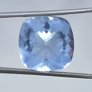 15 x 15 MM HUGE Flawless 13.40 Ctw Natural Blue Namibia Jeremejevite Loose Gemstone (GIT) Certified Making Jewelry, Ring & Pendent Gemstone