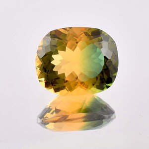 Flawless Natural Bi-Color Green-Yellow Tourmaline Gemstone Cushion Cut GIT Certified Breathtaking, Use Make Ring &Jewelry All Size Available