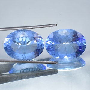 18 x 14 MM ENORME impecable azul natural Namibia Jeremejevite corte ovalado par de piedras preciosas sueltas (GIT) anillo de fabricación certificado y piedra preciosa colgante