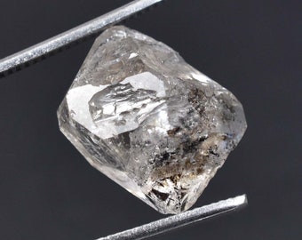 Naturel 14.65 Ct Rare Blanc Et Noir Herkimer Diamant Eau Clair Quartz Cristal Anthraxolite Rough Rocks