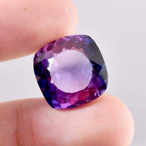 13 x 13 MM Bi-Color Purple Blue Java Plum Sapphire 14.50 Ct Loose Gemstone GIT Certified Use to Make Ring & Pendent Tool Cornflower Gemstone