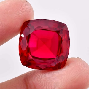 15 x 15 MM Naturlig Mozambique duvblodröd rubin 20,10 ct kuddslipad lös ädelsten GIT-certifierad användning för tillverkning av ringar och smycken