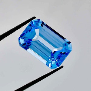 15.45 Ct 100% Natural Sky Blue Aquamarine 17 x 11 mm Loose Fine Cut Gemstone GIT Certified Making Jewelry&Ring Product Loupe Clean Quality