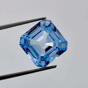 10.10 Ct 100% Natural Sky Blue Aquamarine 12 x 12 mm Loose Fine Cut Gemstone GIT Certified Making Jewelry&Ring Product Loupe Clean Quality