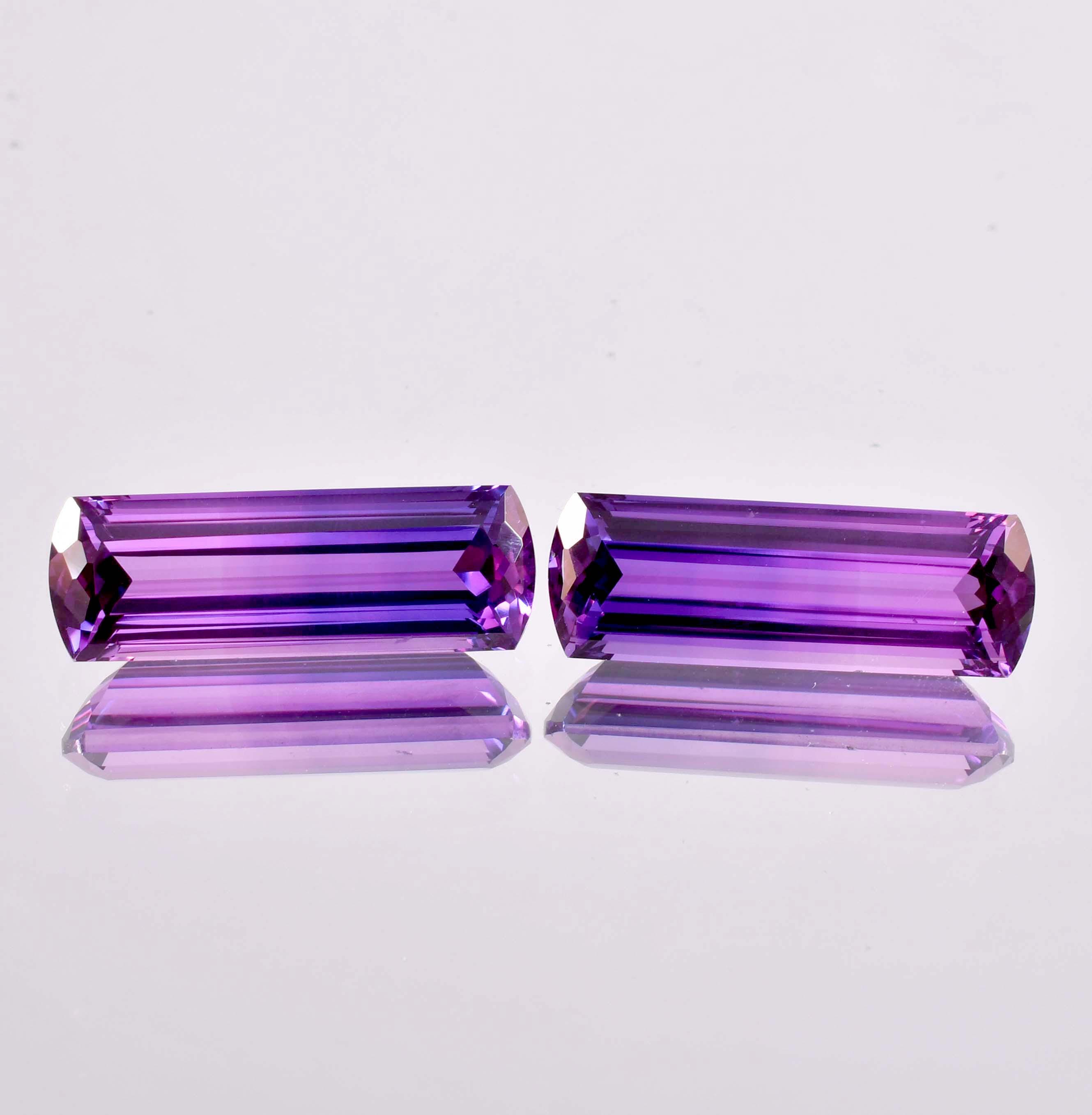 1 Pair AAA Flawless Bi-color Purple Blue Java Plum Sapphire Cushion Cut ...
