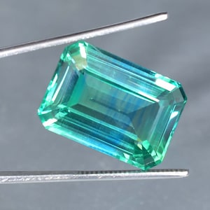 HUGE Flawless 41.80 Ct Natural Bi-Color Ceylon Parti Sapphire Emerald Cut Gemstone GIT Certified Making Jewelry and Ring product Precious