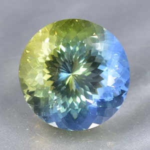 HUGE Flawless 54.10 Ct Natural Bi-Color Ceylon Parti Sapphire Round Cut Gemstone GIT Certified Making Jewelry and Ring product Precious