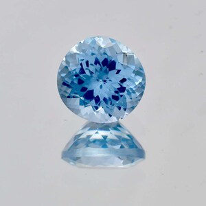 12.00 Ct 100% Natural Sky Blue Aquamarine 13 x 13 mm Loose Fine Cut Gemstone GIT Certified Making Jewelry&Ring Product Loupe Clean Quality
