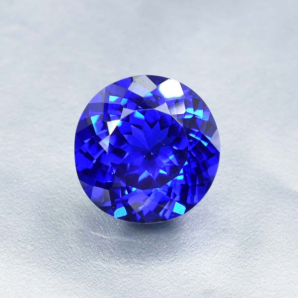 Flawless 9.80 Ct Natural Royal DARK Blue Tanzanite Round Cut Loose Gemstone GIT Certified Precious BOMB Fire And Heart Touching Gemstone