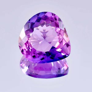 13 x 13 MM Bi-Color Purple Blue Java Plum Sapphire 14.20 Ct Loose Gemstone GIT Certified Use to Make Ring & Pendent Tool Cornflower Gemstone