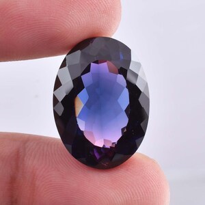 14 x 10 MM Bi-Color Purple Blue Java Plum Sapphire 10.50 Ct Loose Gemstone GIT Certified Use to Make Ring & Pendent Tool Cornflower Gemstone