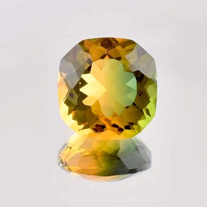 Flawless Natural Bi-Color Green-Yellow Tourmaline Gemstone Cushion Cut GIT Certified Breathtaking, Use Make Ring &Jewelry All Size Available