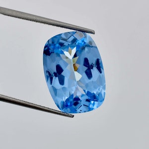10.55 Ct 100% Natural Sky Blue Aquamarine 16 x 11 mm Loose Fine Cut Gemstone GIT Certified Making Jewelry&Ring Product Loupe Clean Quality
