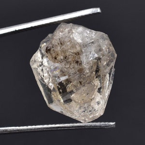 Natural 20.05 Ct Rare White And Black Herkimer Diamond Water Clear Quartz Crystal Anthraxolite Rough Rocks