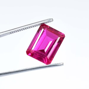12.65 Ct Natural Mozambique Pigeon Blood Red Ruby Beautiful Gem Perfect Emerald Cut Loose Gemstone GIT Certified = 12.65 x 14.57 x 7.05 mm
