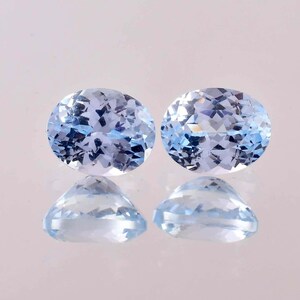 1 Pair Flawless Natural Sky Blue Aquamarine Oval Cut Gemstone GIT Certified Use Making Ring Jewelry Raw Loose Gemstone All Size Available