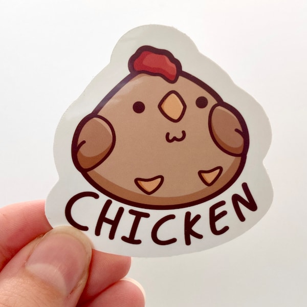 Fat Cute Chicken Glossy Vinyl Stickers