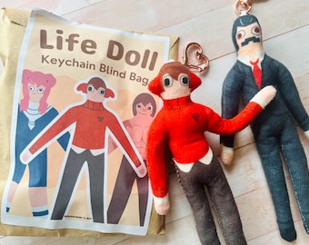Life Series Mystery Bag Bendy Doll Keychains