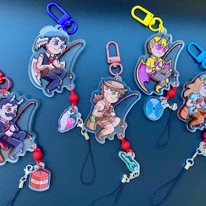 Fishing Hermitcraft Magnet Double-Sided Acrylic Keychains