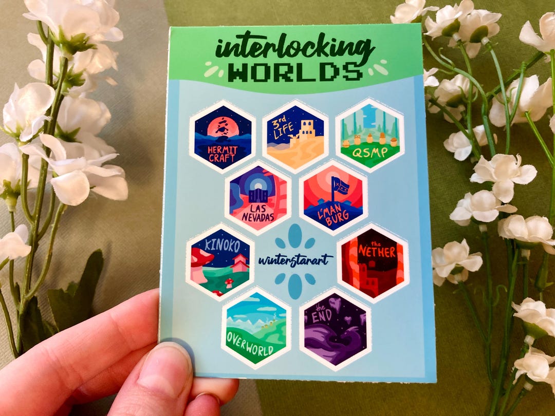 Minecraft Smp Live Sticker MCYT / Dream SMP Vinyl Sticker Sheet, QSMP, Hermitcraft, Life Series ...