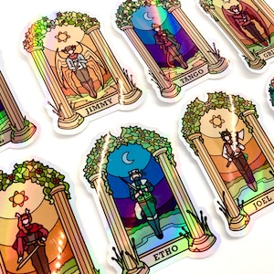 Life Series Characters Holographic Vinyl Stickers | Grain, Scar, Tango, Jimmy, Etho, Joel, Pearl, Gem