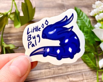 Little Bug Pal Sticker - The Dragon Prince | TDP, Aaravos, Viren, Elf, Purple, Cute, Worm, Quote, Water Bottle, Journal