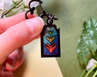 Life Hearts Stained Glass Acrylic Keychains | Life Series