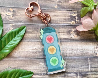 Life Series Traffic Lights Double-Sided Acrylic Keychains