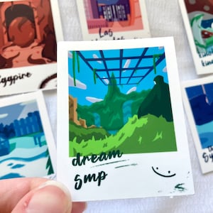 Dream SMP Polaroid Location Stickers - Dream SMP Vinyl Stickers