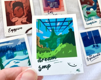 Dream SMP Polaroid Location Stickers - Dream SMP Vinyl Stickers