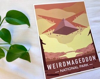LARGE Weirdmageddon National Park - LARGE Art Print | Cartoon, Aesthetic, Style, Drawing