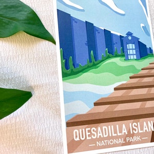 Quesadilla Island - Quackity SMP Train Station Mini Art Print | QSMP, Aesthetic, Style, Drawing