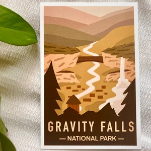 Gravity Falls National Park - Mini Art Print | Cartoon, Aesthetic, Style, Drawing