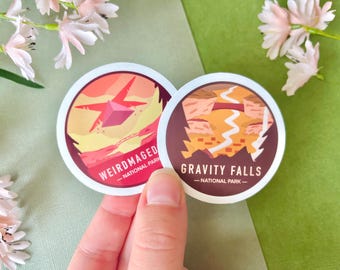 Gravity Town / Weirdmageddon National Park Glossy Vinyl Stickers