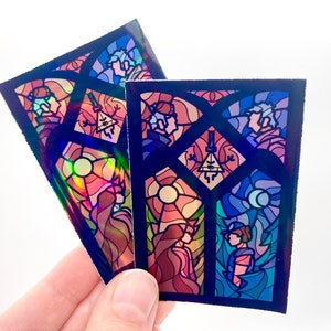 Gravity Falls Stained Glass Holographic Vinyl Stickers