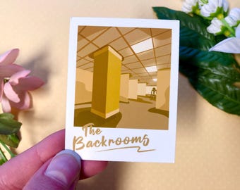 Backrooms Horror Polaroid Location Vinyl Stickers
