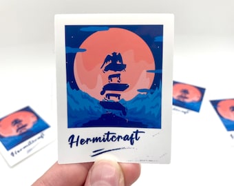 Stickers Hermitcraft Polaroid de localisation en vinyle