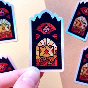 Technoblade Stained Glass Holographic Vinyl Sticker